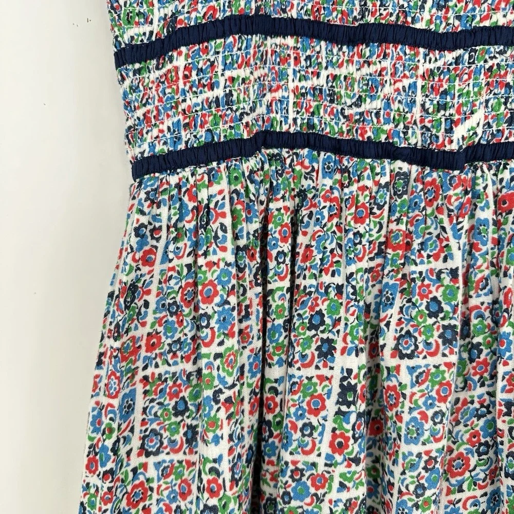Free People NWT Bali Checked Out Gardenia Floral Romper LARGE‎ Smocked Pockets